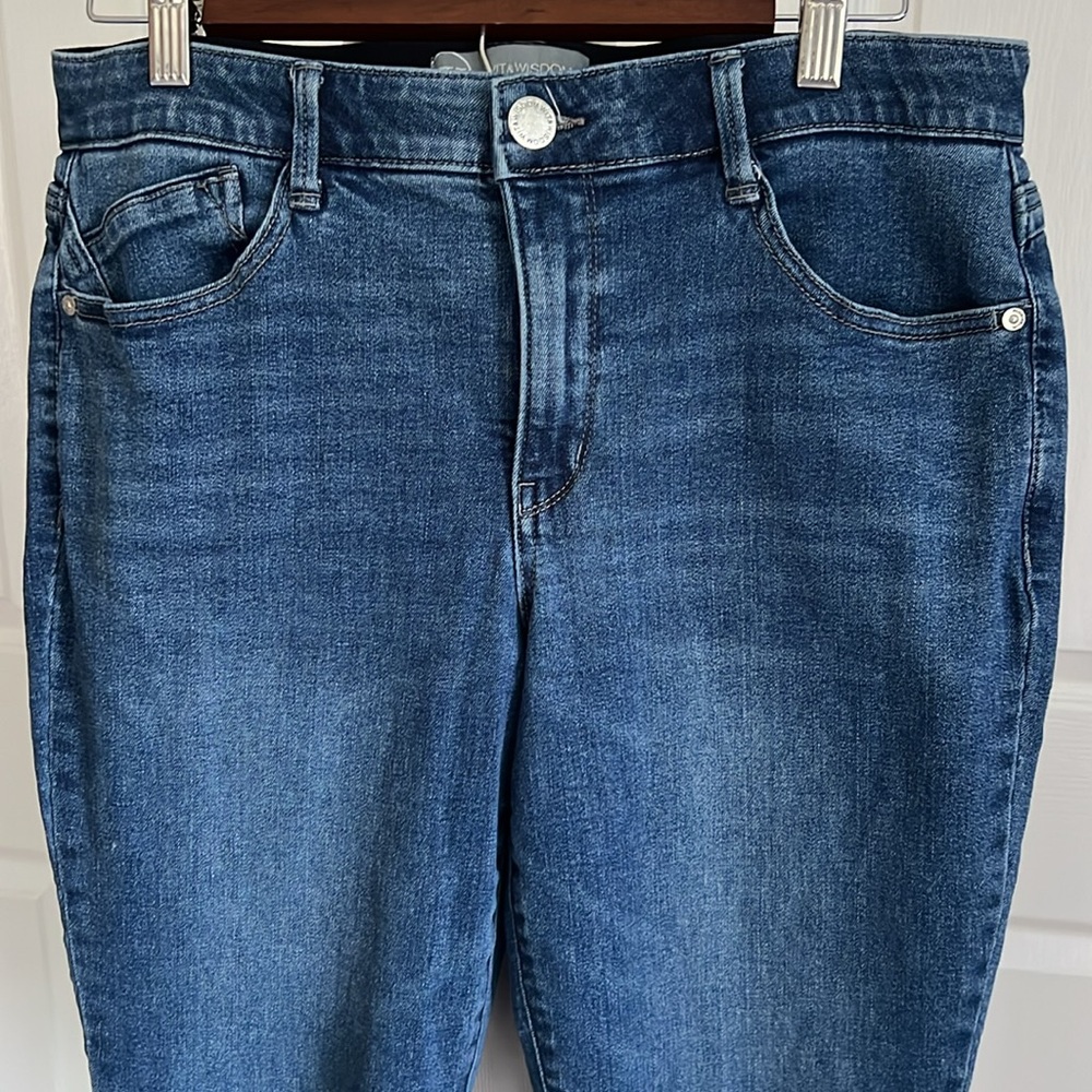 Wit and Wisdom Cropped Raw Edge Denim Jean Womens Sz 12 Petite - Picture 2 of 15